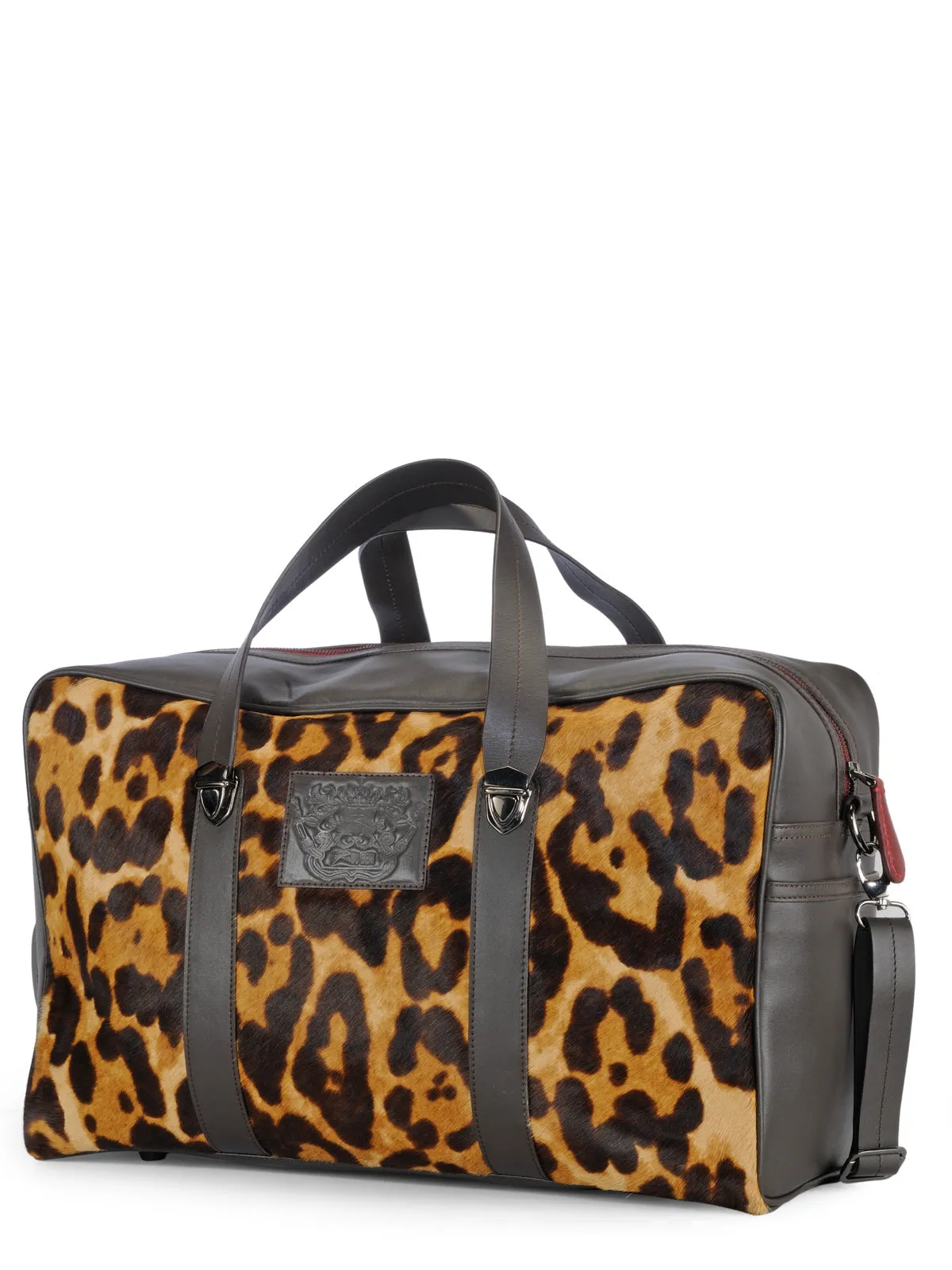 Leopard Print Italian Pony Weekender Bag