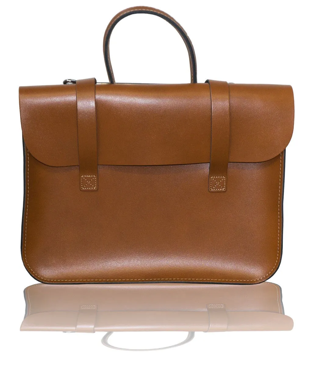 LG London Tan Leather Music Case - English Made