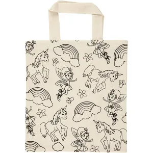 Light Natural Colour Unicorn Print Motif Cotton Shopping Bag For Storage 135g/m2