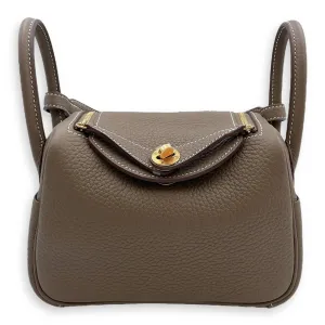 Lindy II Mini Etoupe in Clemence, Gold hardware