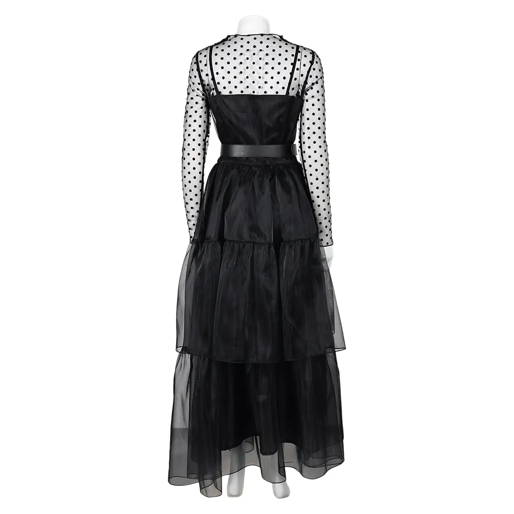 Lisa Frankenstein Misty Movie Black Long Sleeve Tulle Dress Cosplay Costume Outfits