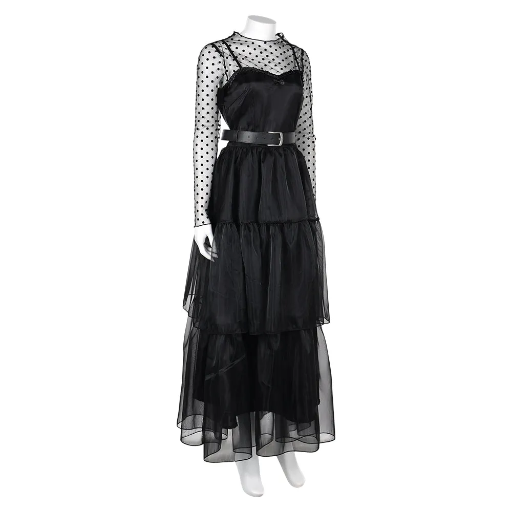 Lisa Frankenstein Misty Movie Black Long Sleeve Tulle Dress Cosplay Costume Outfits