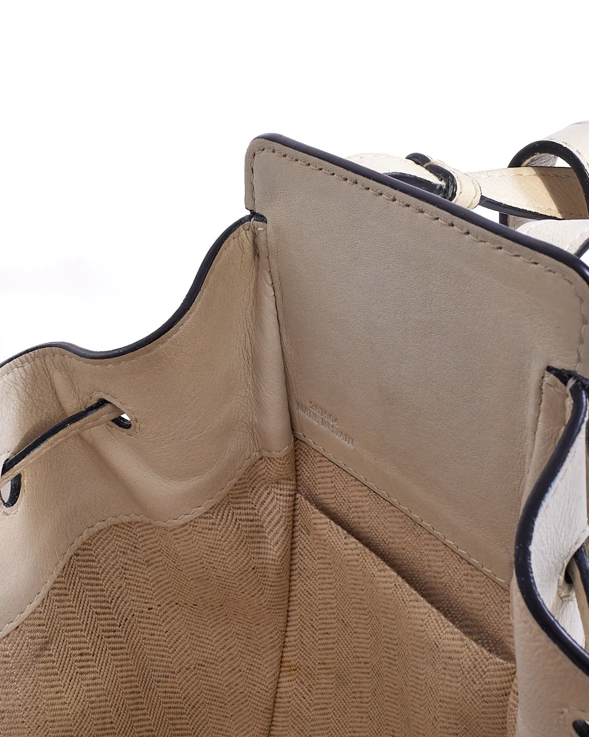 Loewe White Leather Mini Hammock Bag