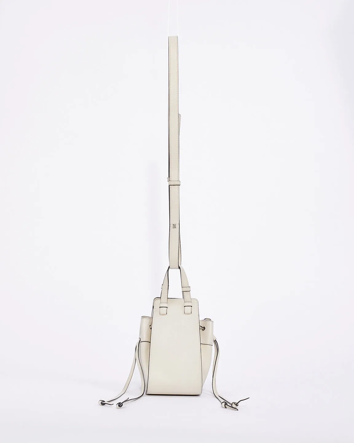 Loewe White Leather Mini Hammock Bag