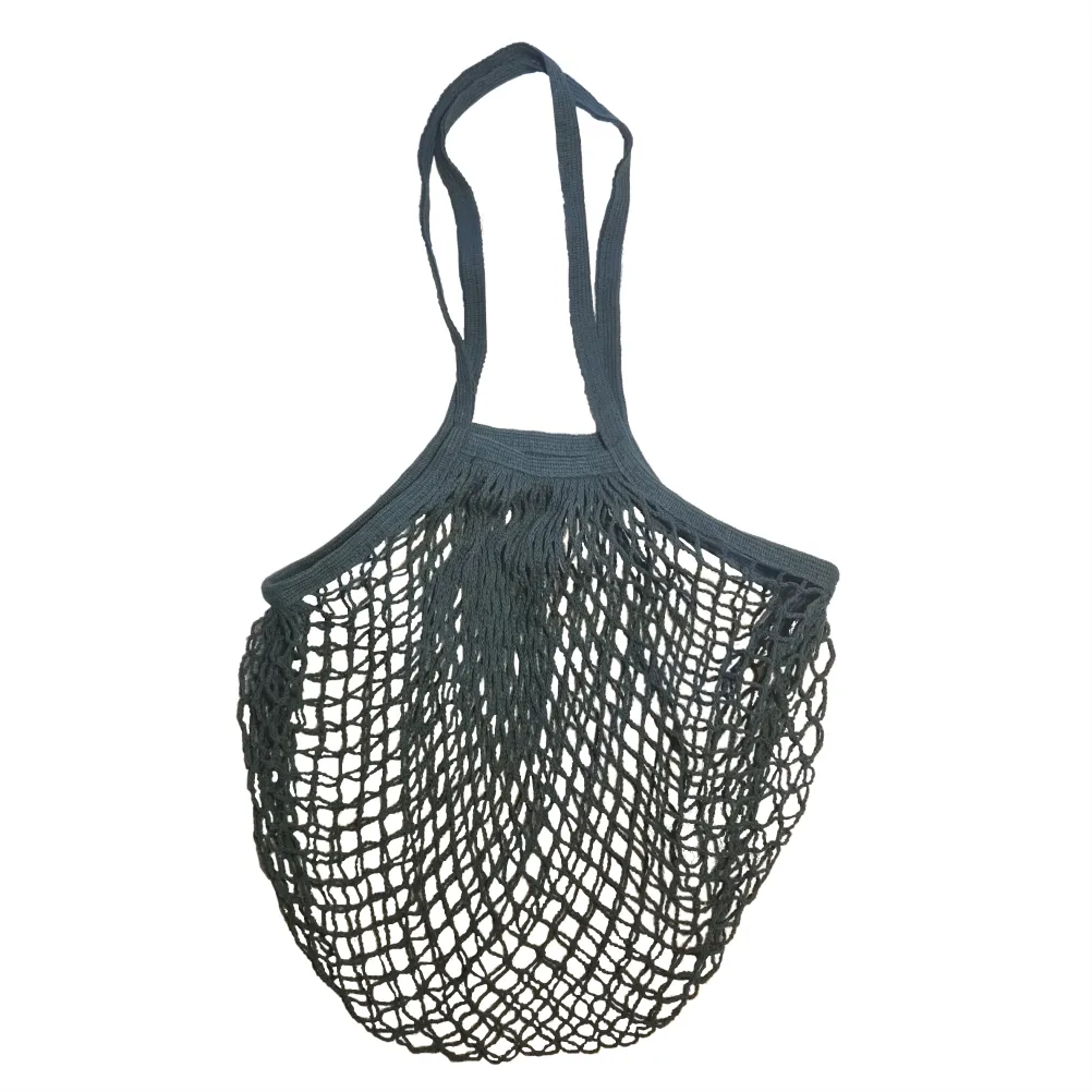 Long Handles - Organic Cotton - Reusable Grocery Mesh Shopping Bag - White