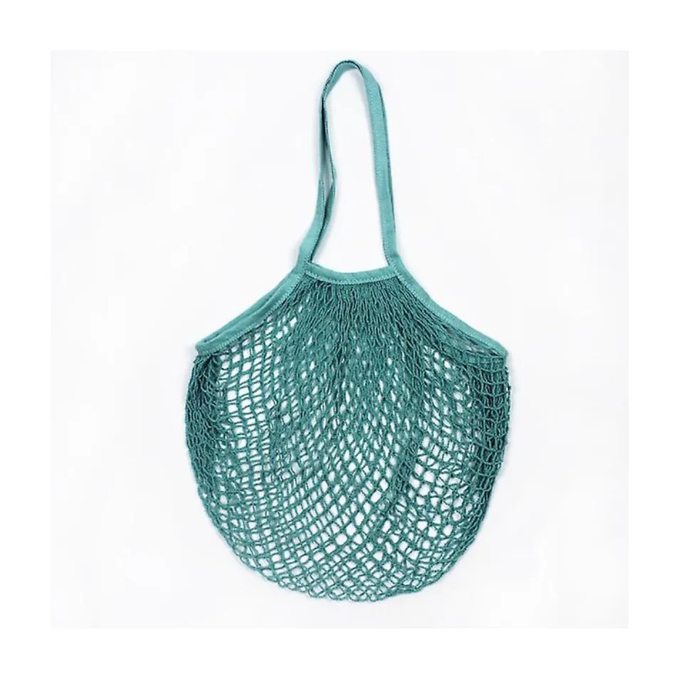 Long Handles - Organic Cotton - Reusable Grocery Mesh Shopping Bag - White