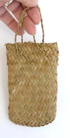 Long Mini Flax Kete Bag 7 x 12cm