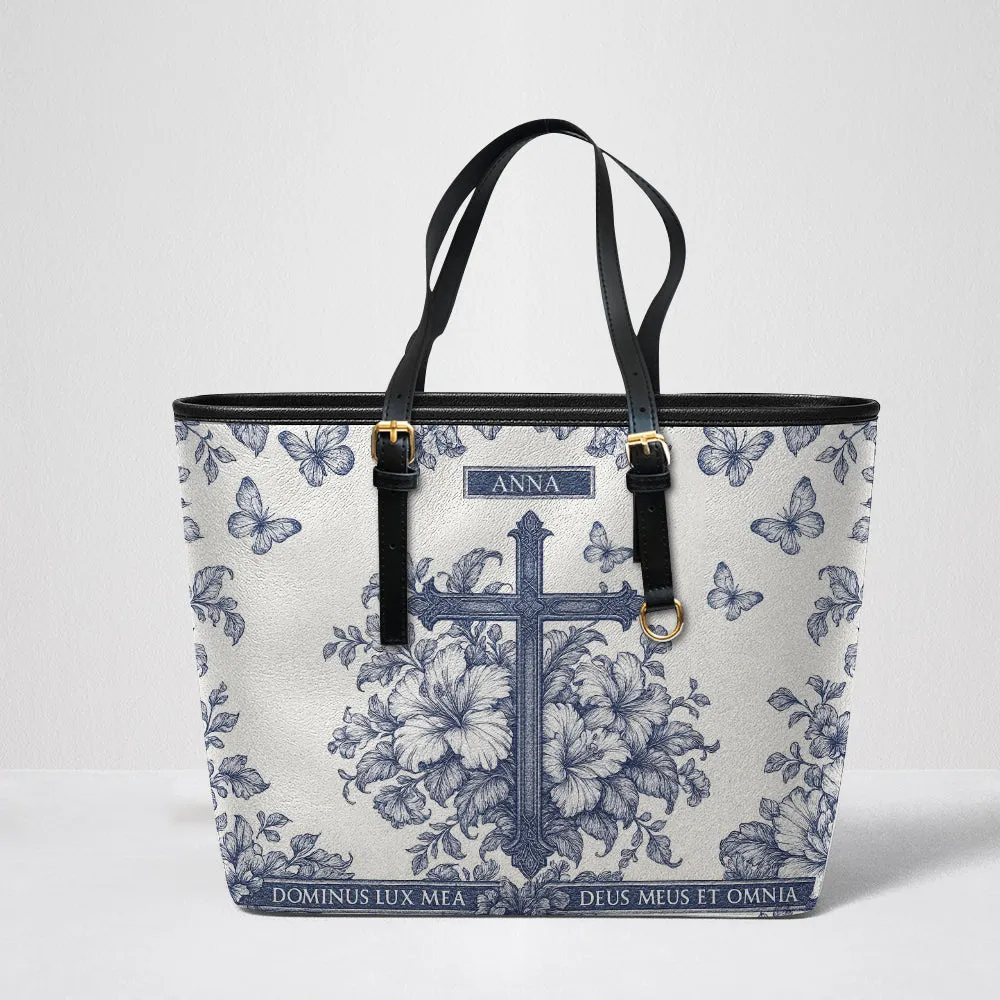 Lord Is My Light Leather Tote Bag