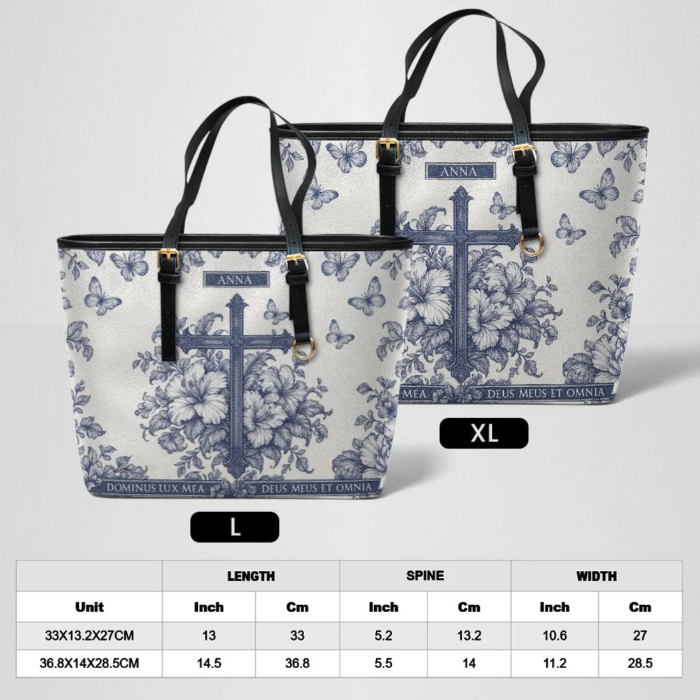 Lord Is My Light Leather Tote Bag