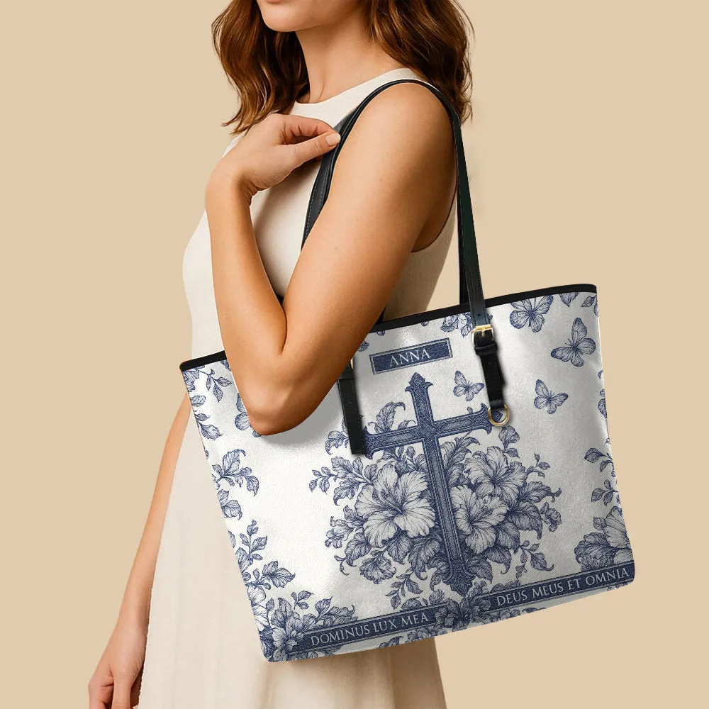 Lord Is My Light Leather Tote Bag