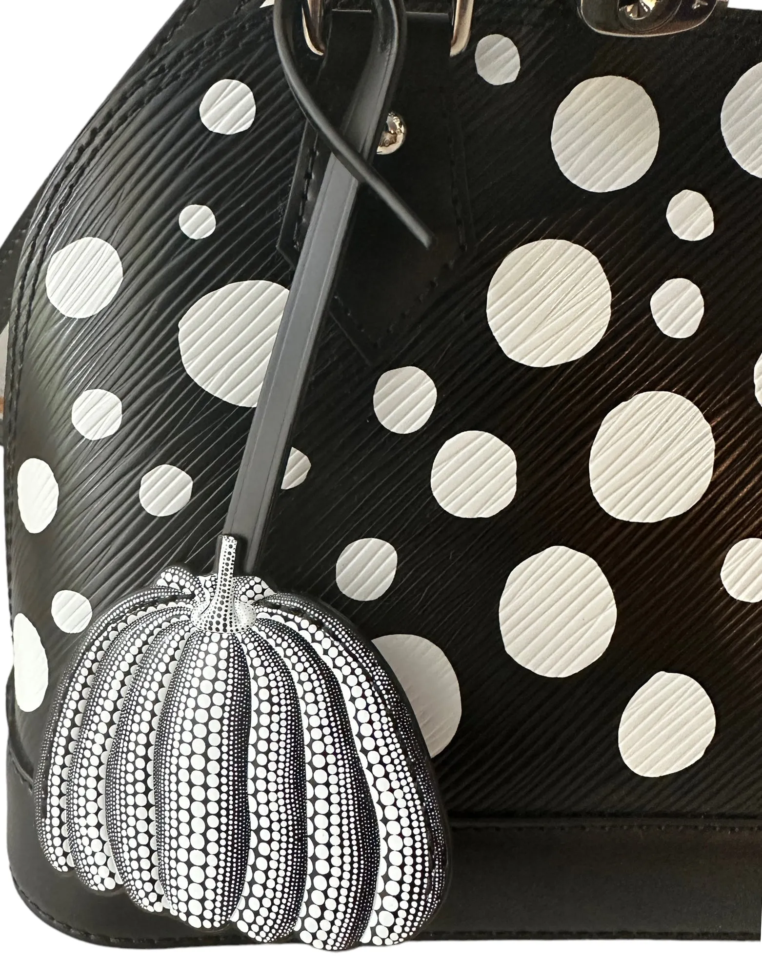 Louis Vuitton 2023 LV x YK Kusama Dots Black Epi Leather Alma BB Bag