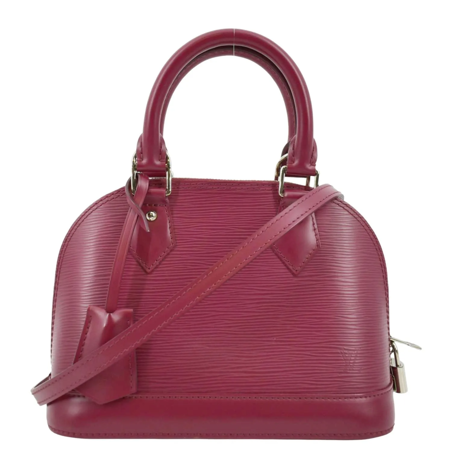 LOUIS VUITTON Alma BB Epi Leather Satchel Crossbody Bag Red