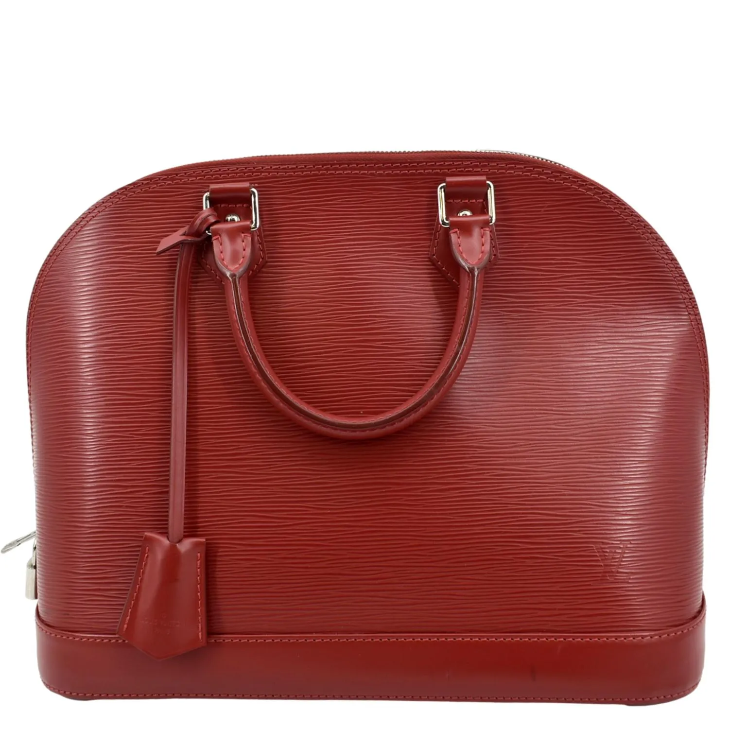 LOUIS VUITTON Alma GM Epi Leather Satchel Bag Red