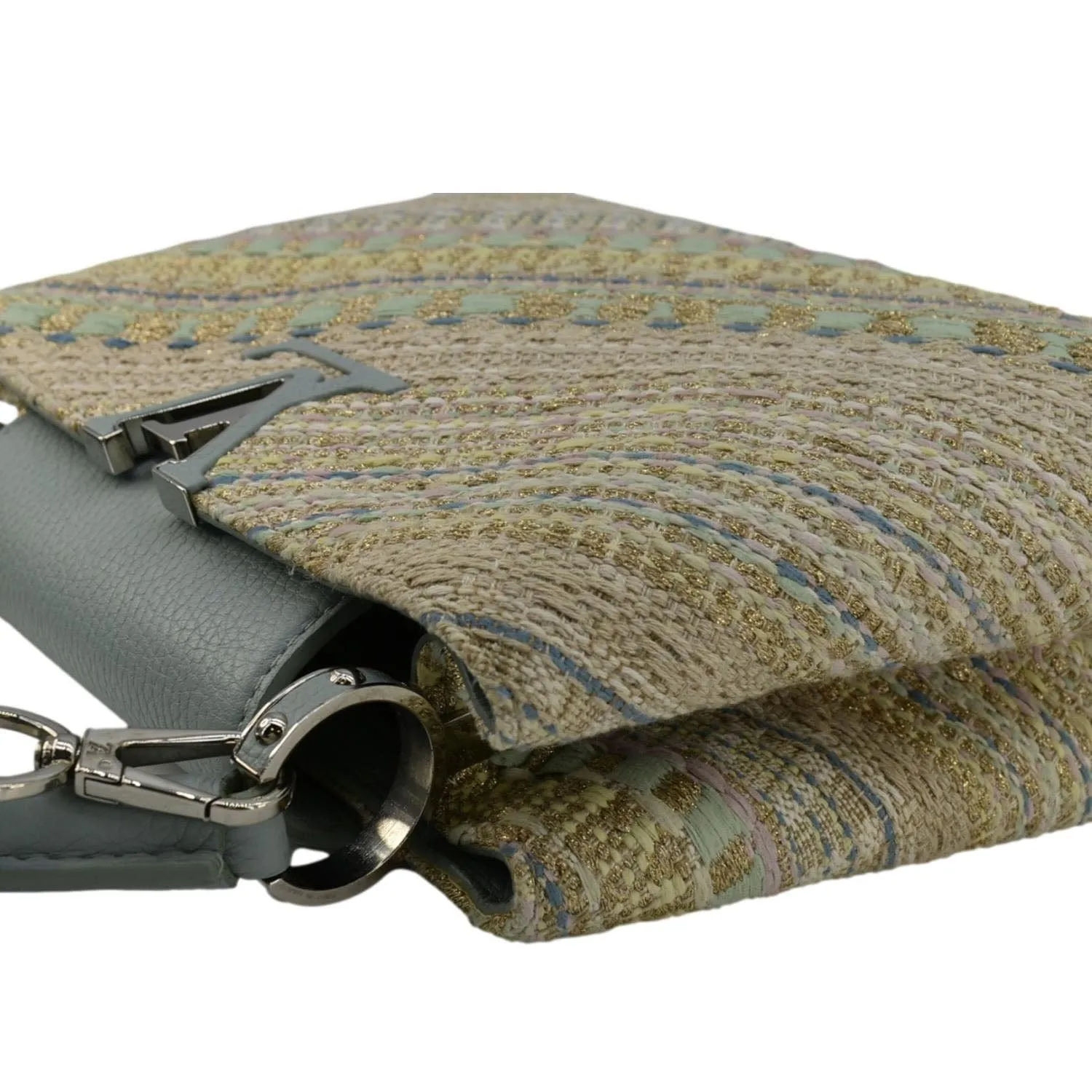LOUIS VUITTON Capucines BB Taurillon Tweed Satchel Bag Multicolor