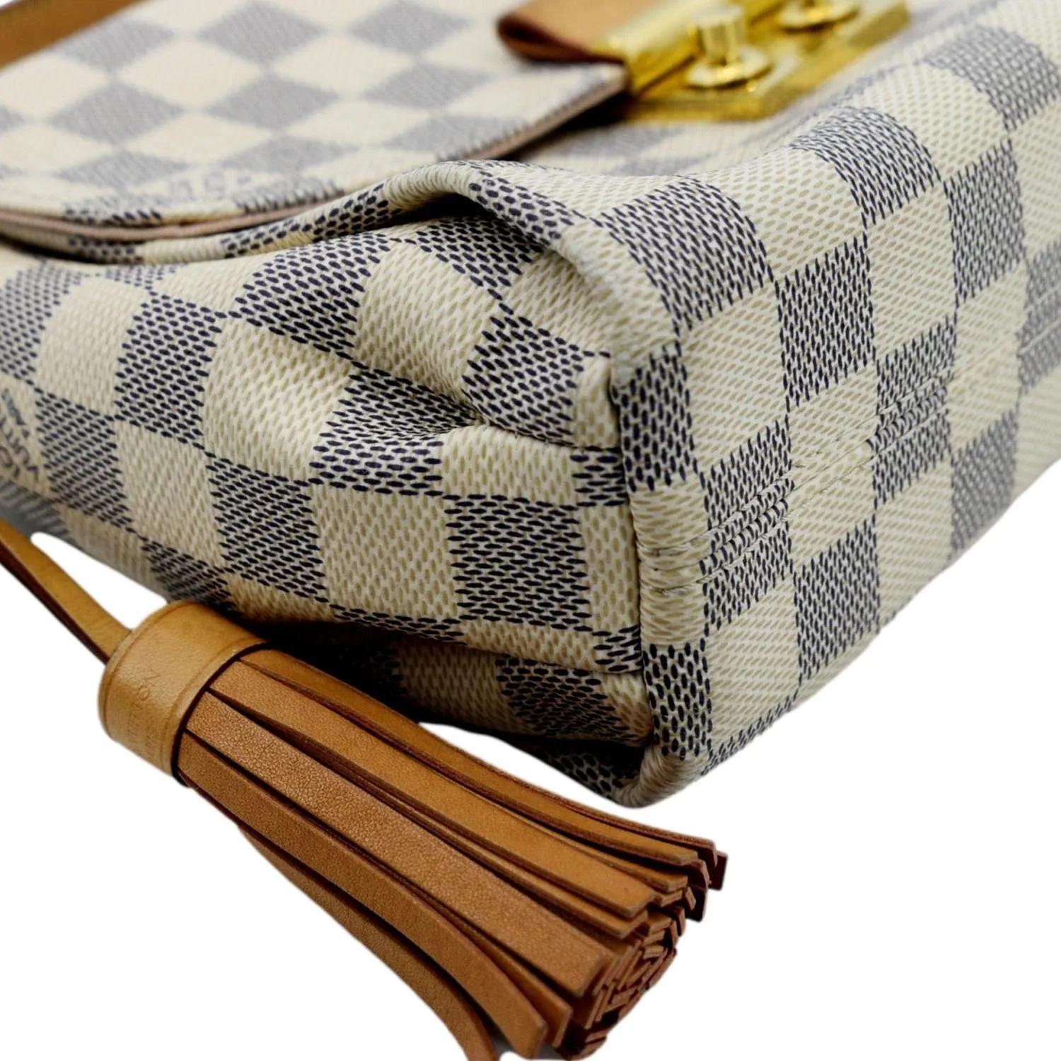 LOUIS VUITTON Croisette Damier Azur Satchel Crossbody Bag White