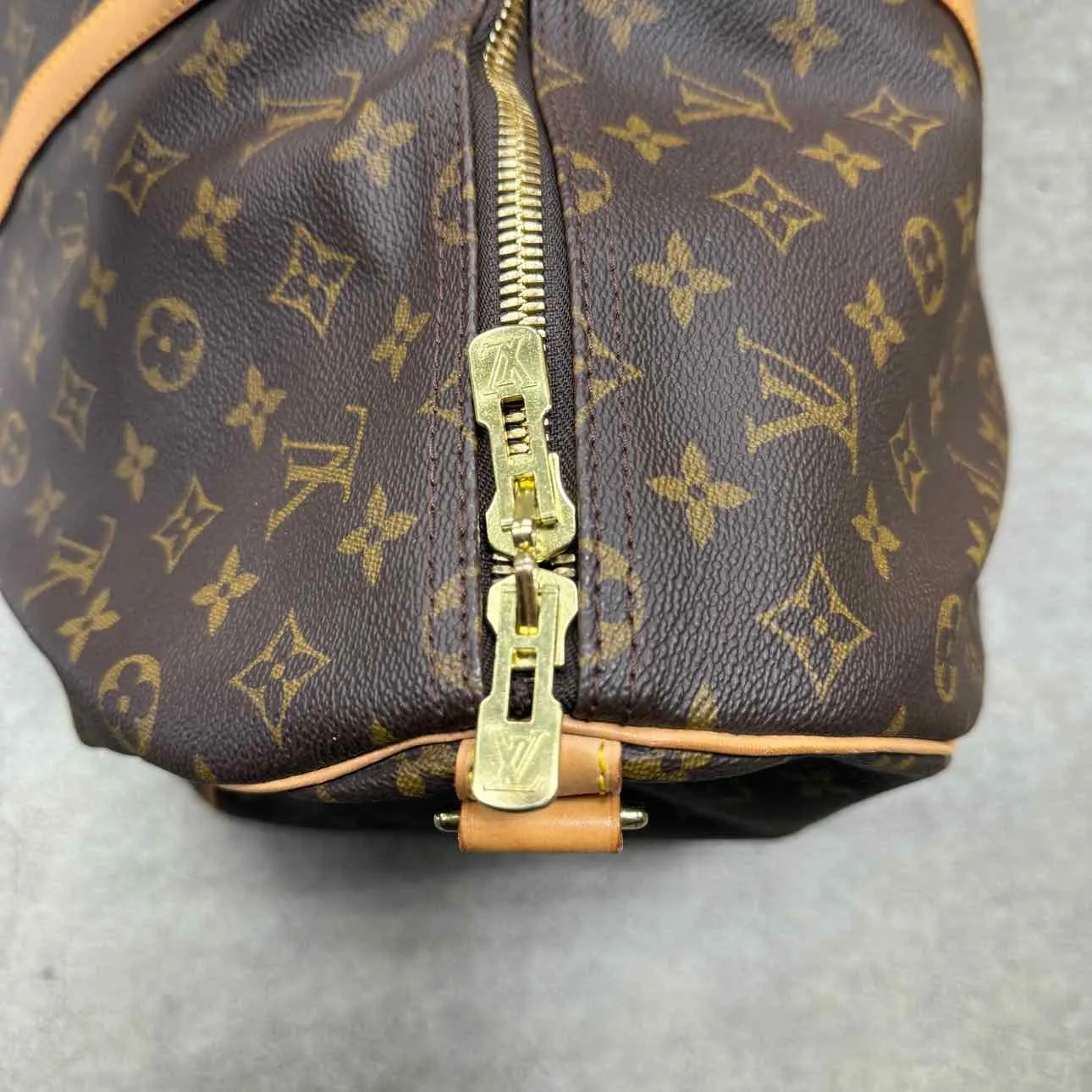 Louis Vuitton Duffle Bag "KEEPALL" Used Brown Size 50