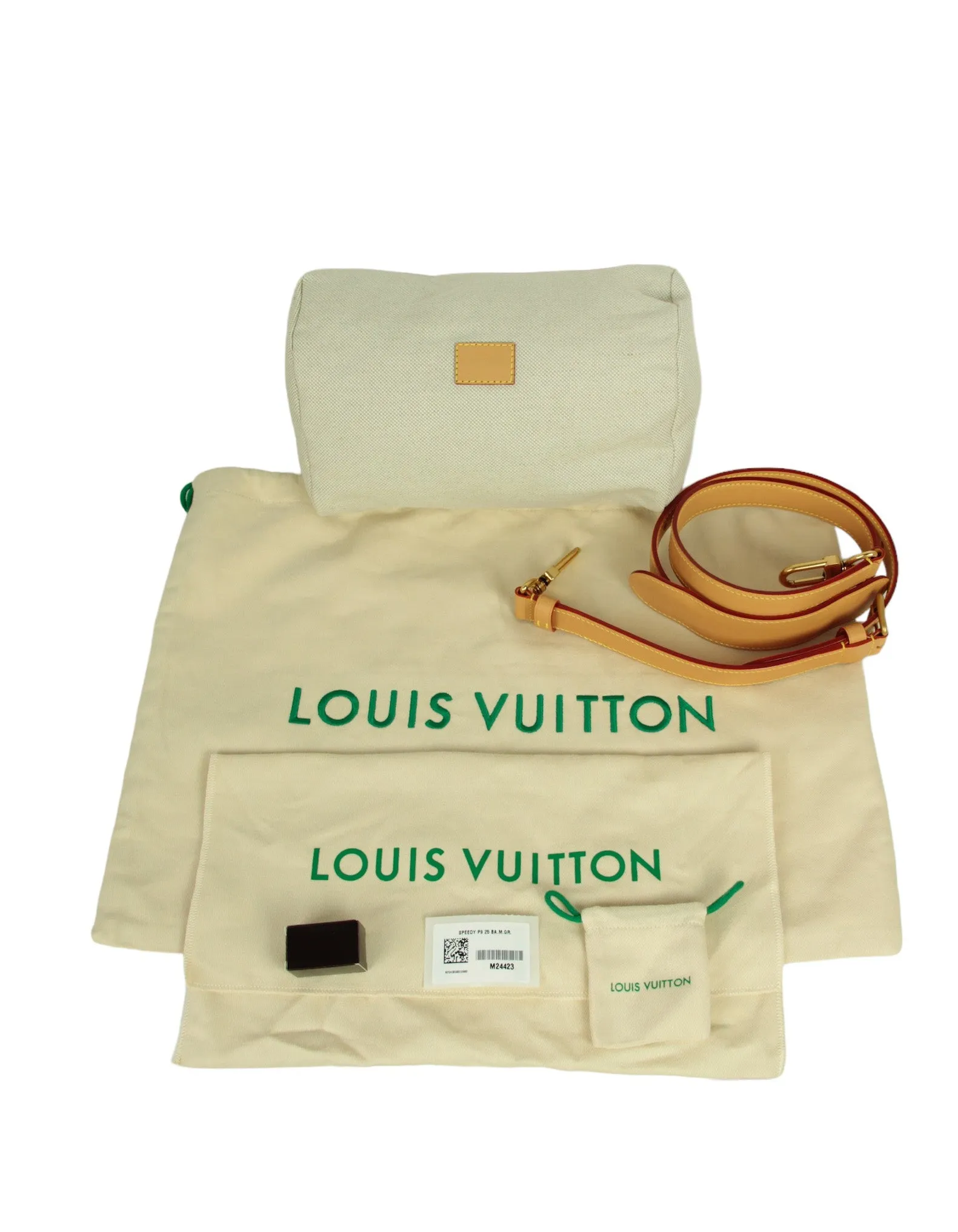 Louis Vuitton Green Soft Calfskin Monogram Speedy P9 Bandouliere 25