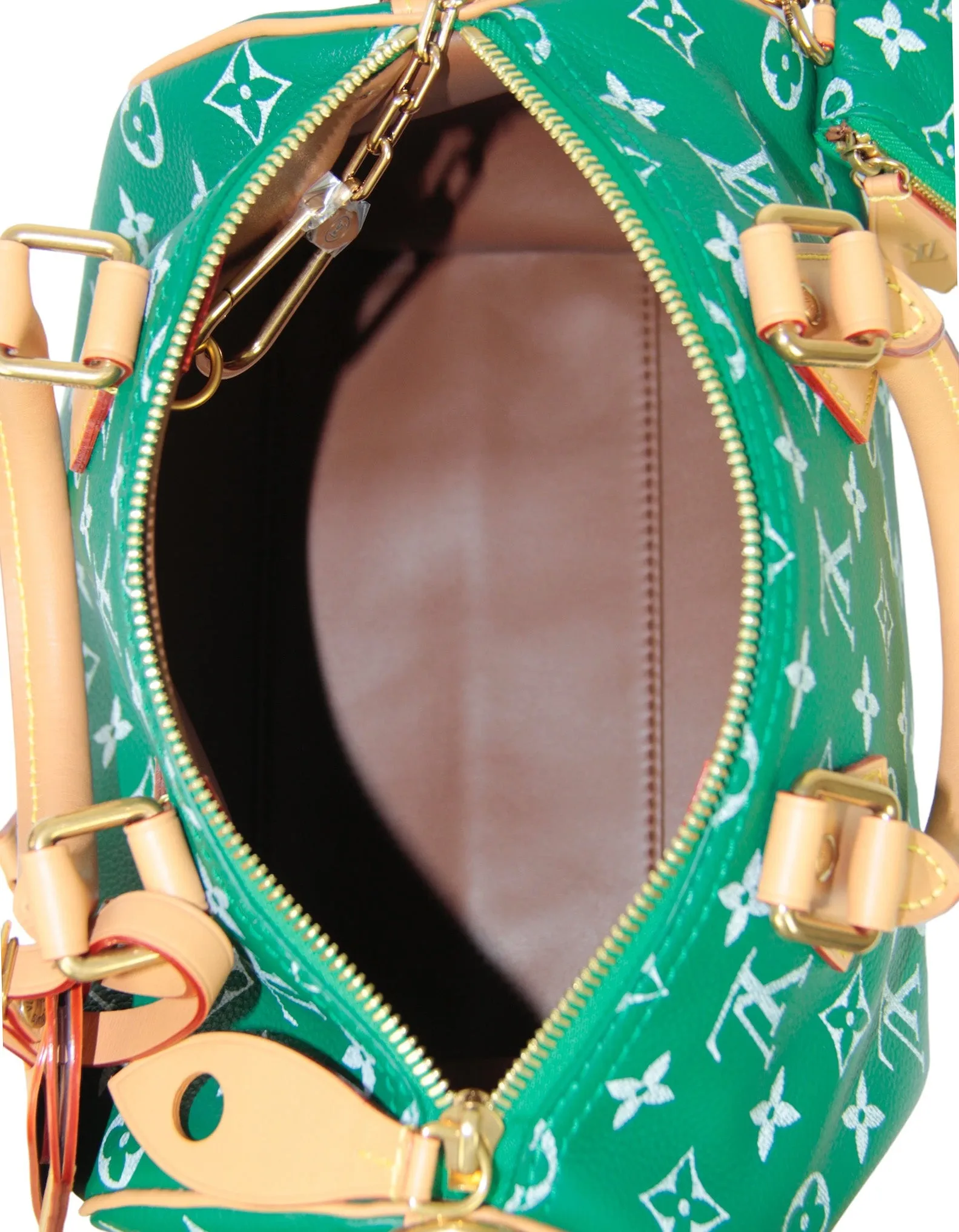 Louis Vuitton Green Soft Calfskin Monogram Speedy P9 Bandouliere 25