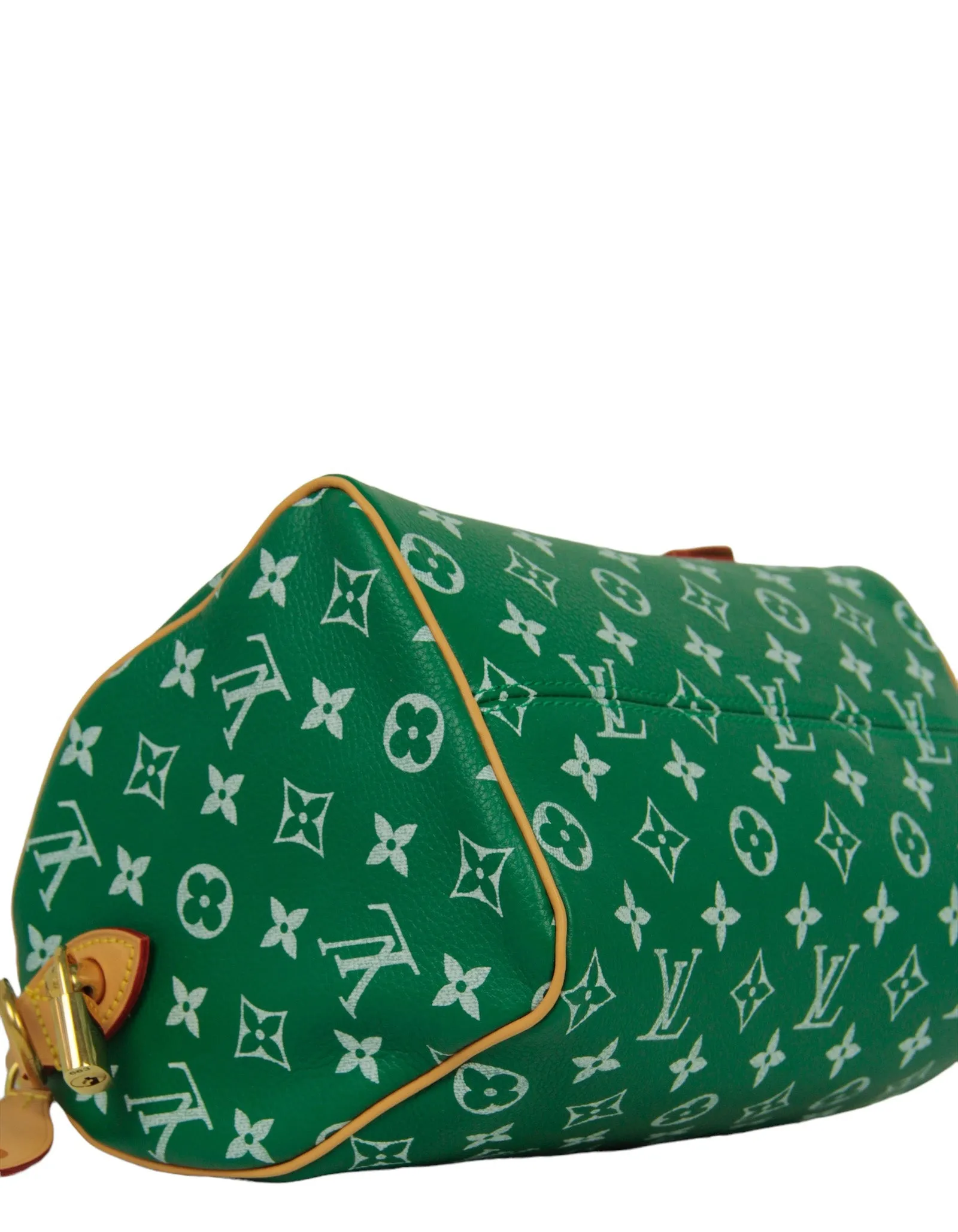 Louis Vuitton Green Soft Calfskin Monogram Speedy P9 Bandouliere 25