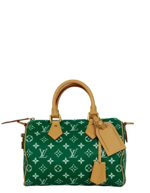 Louis Vuitton Green Soft Calfskin Monogram Speedy P9 Bandouliere 25
