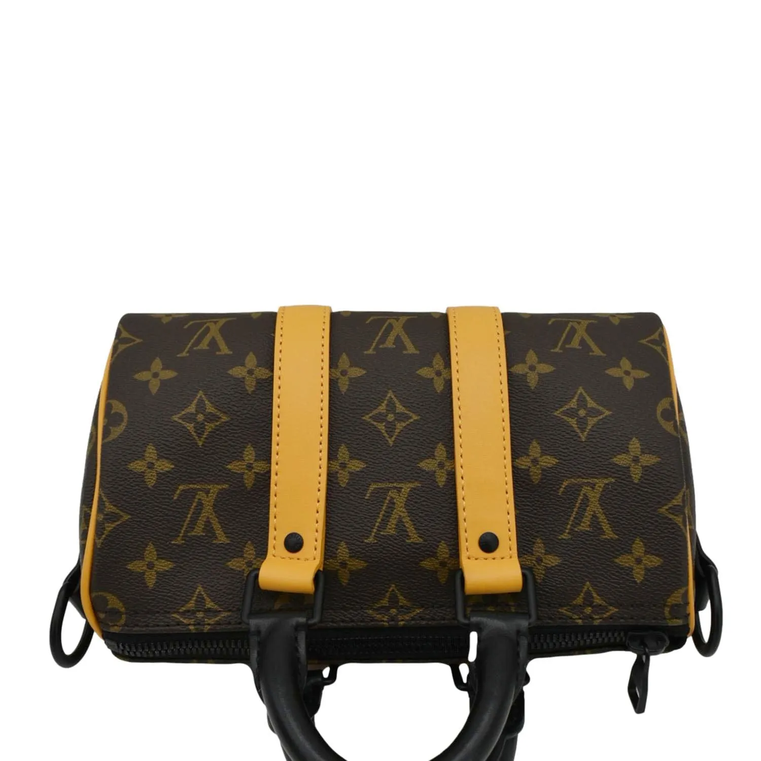 LOUIS VUITTON Keepall 25 Bandouliere Monogram Macassar Canvas Crossbody Bag Brown
