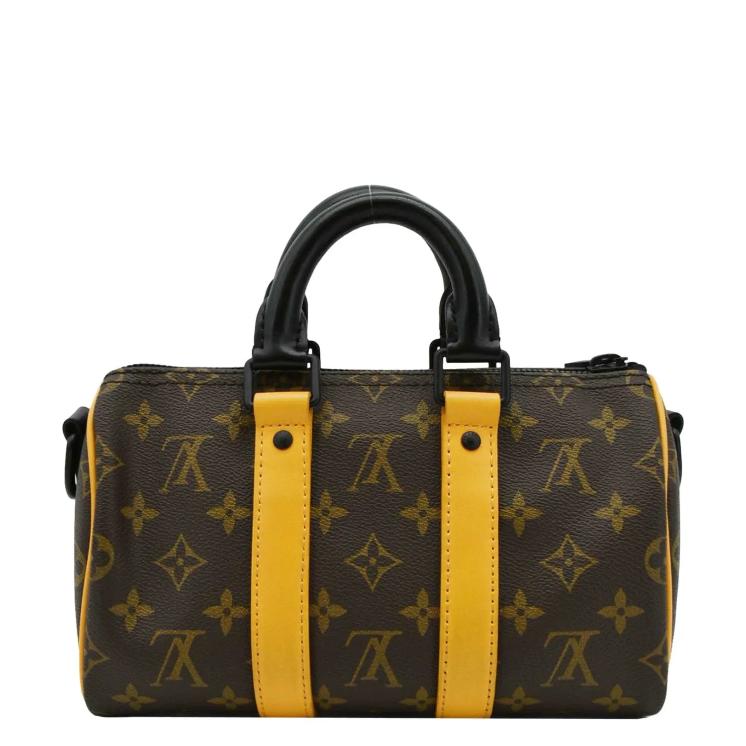 LOUIS VUITTON Keepall 25 Bandouliere Monogram Macassar Canvas Crossbody Bag Brown