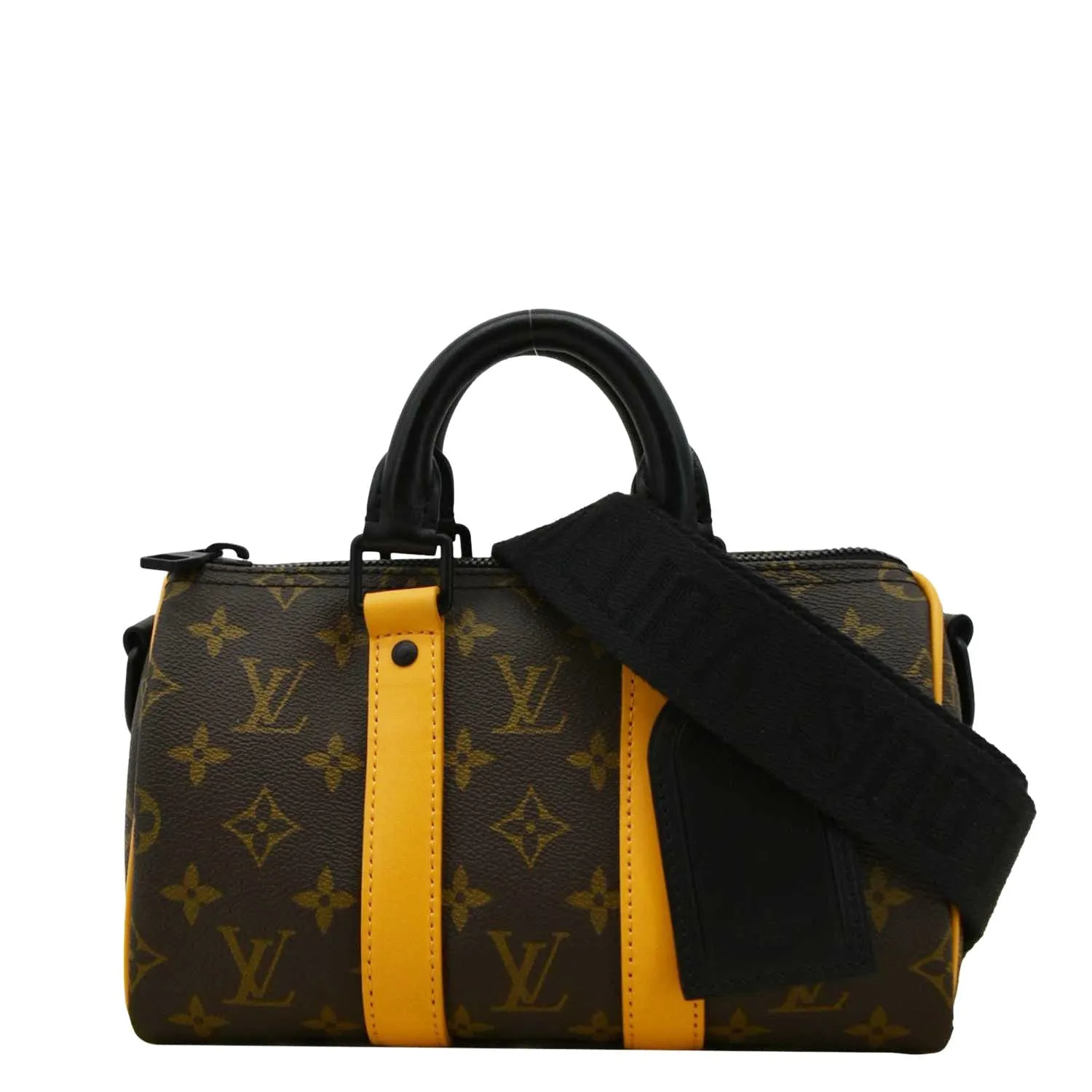 LOUIS VUITTON Keepall 25 Bandouliere Monogram Macassar Canvas Crossbody Bag Brown