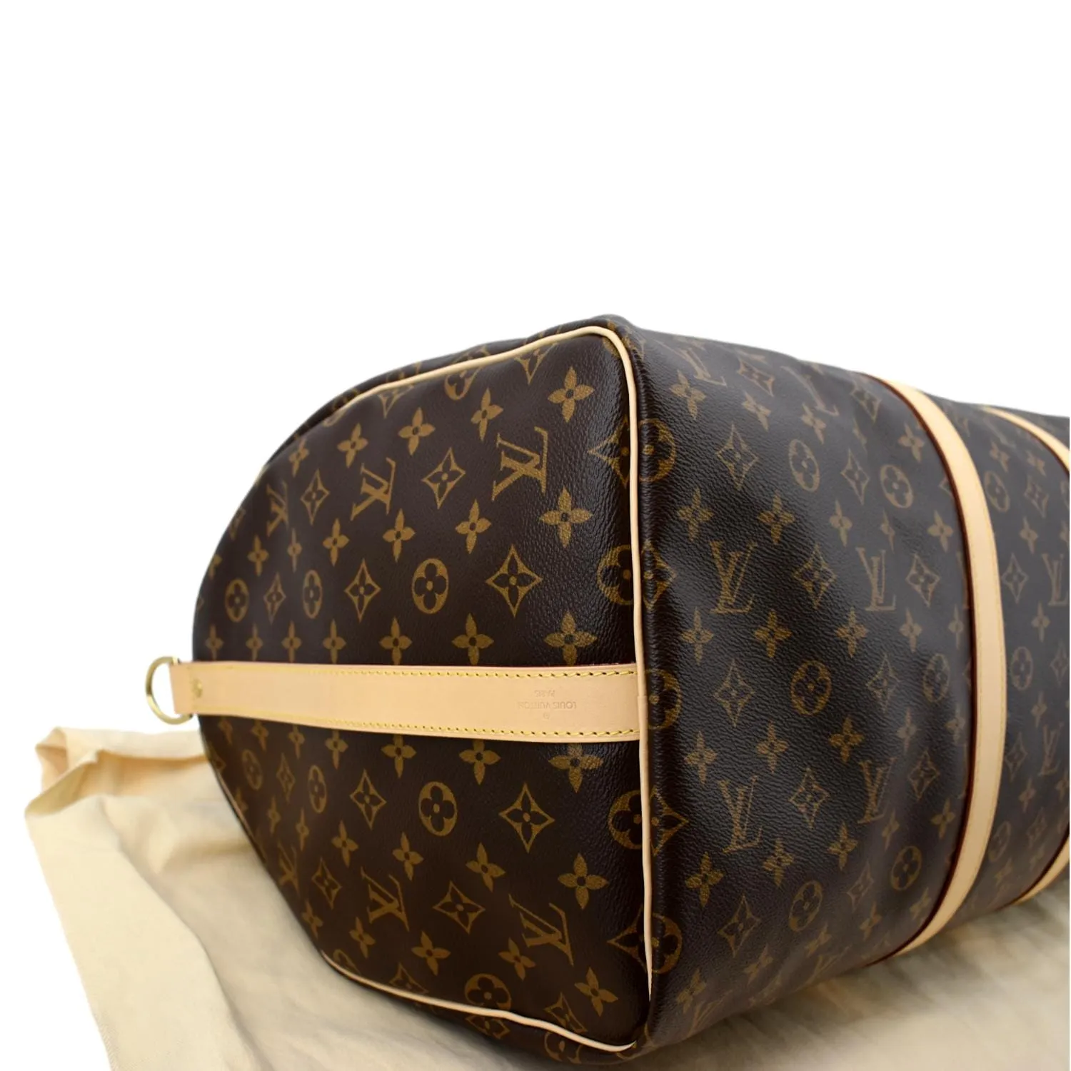 LOUIS VUITTON Keepall Bandouliere 55 Monogram Canvas Travel Bag Brown