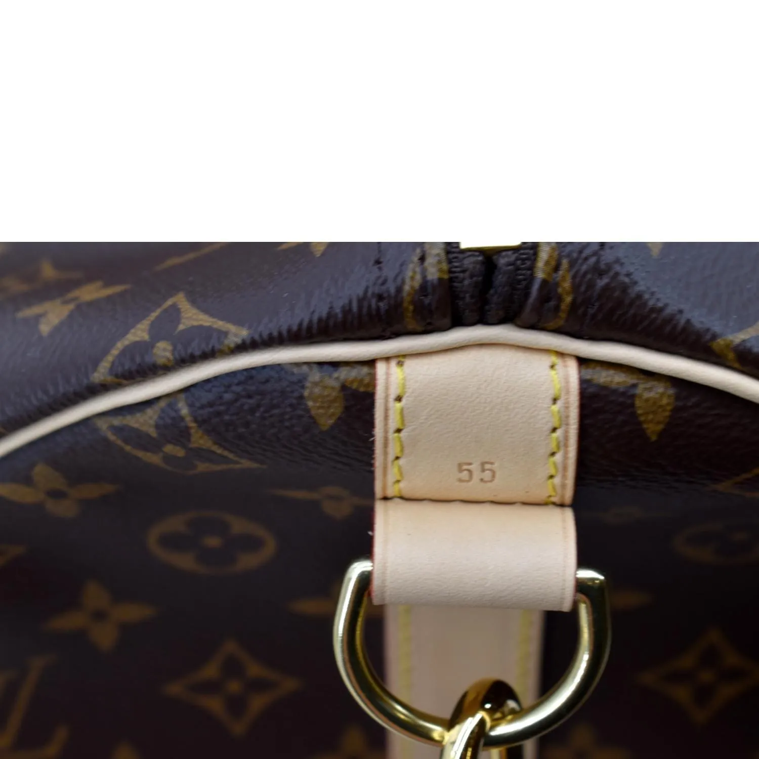 LOUIS VUITTON Keepall Bandouliere 55 Monogram Canvas Travel Bag Brown