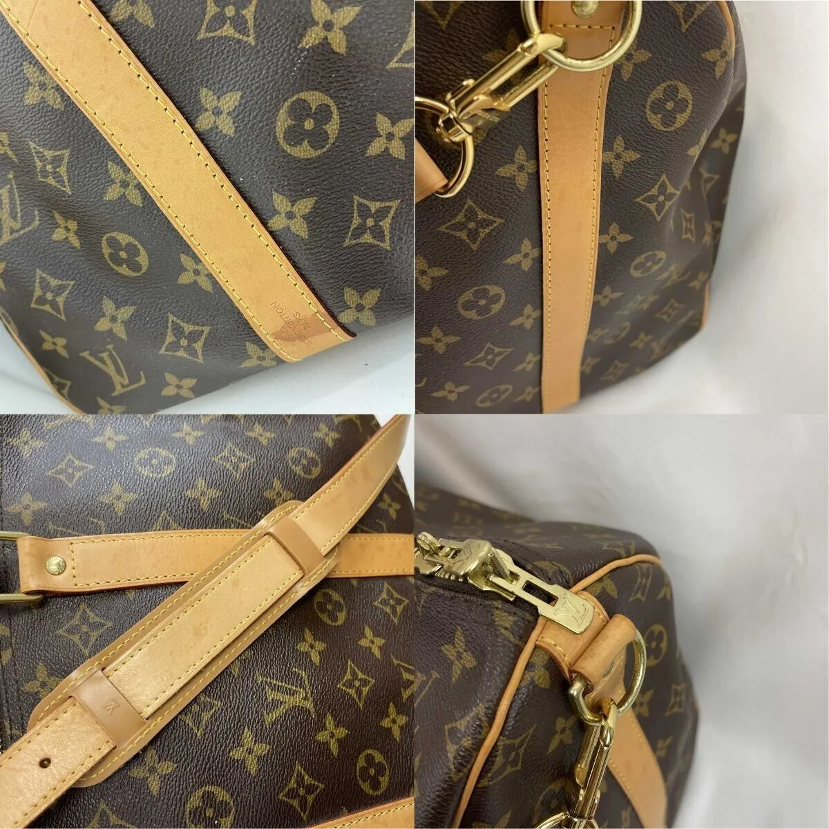 Louis Vuitton Keepall Bandoulière 55 Monogram Canvas Brown Good Duffle Bag