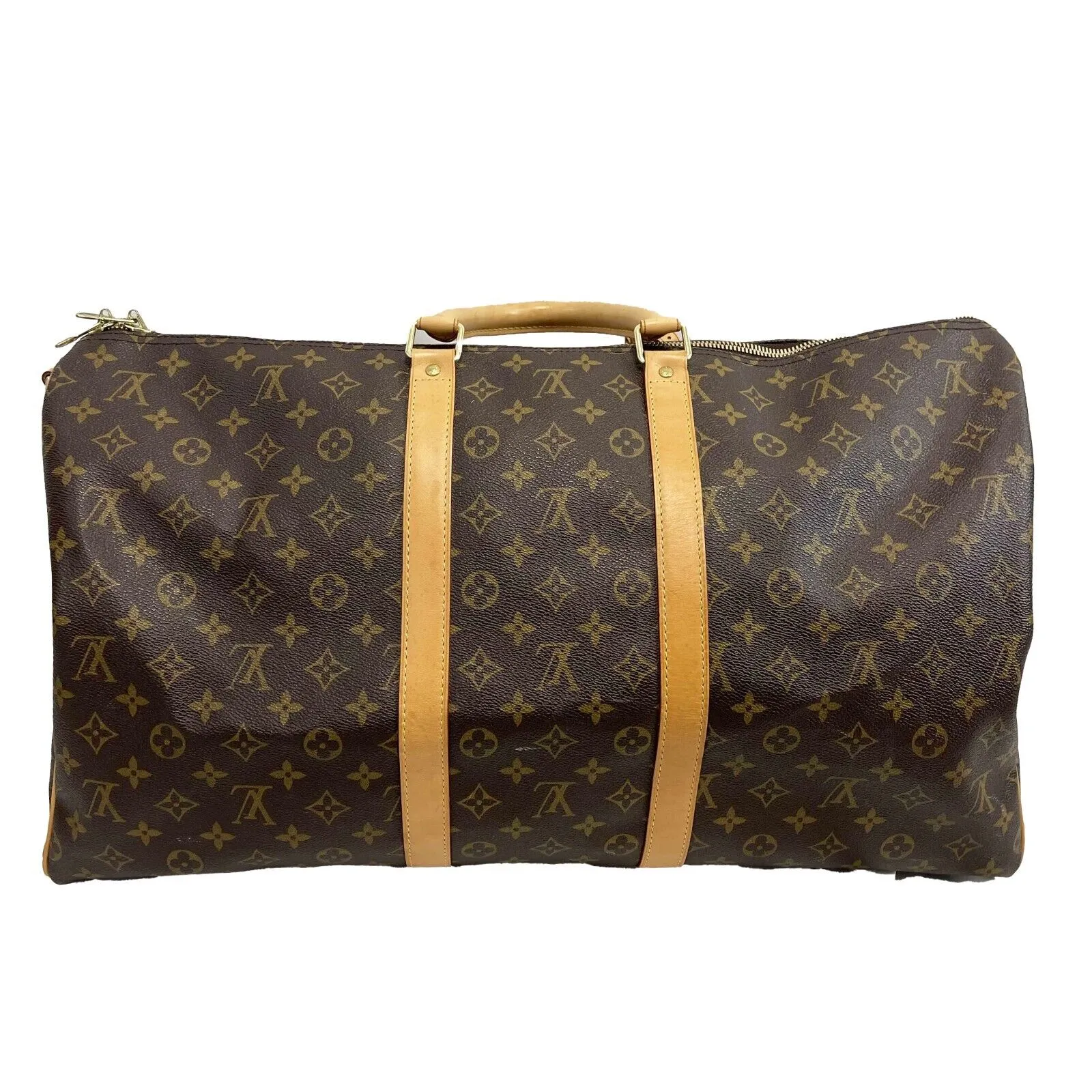 Louis Vuitton Keepall Bandoulière 55 Monogram Canvas Brown Good Duffle Bag