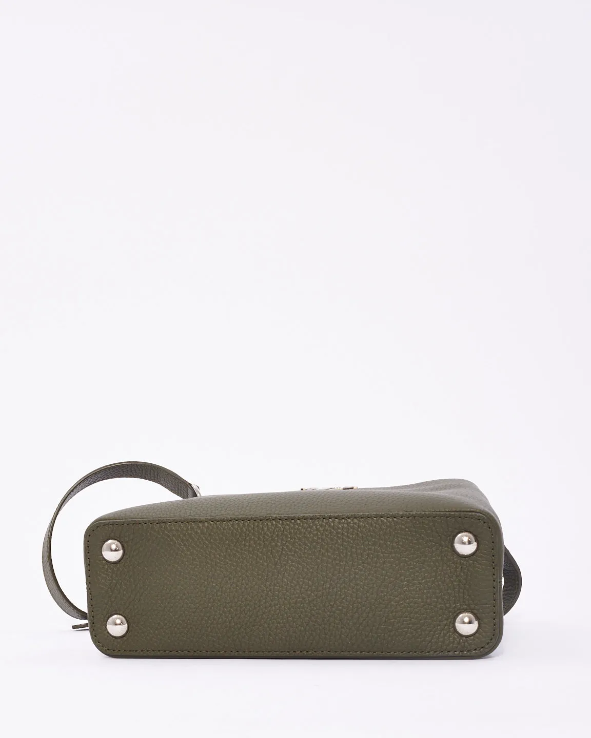 Louis Vuitton Khaki Green Leather with Python Handle Capucine BB Bag