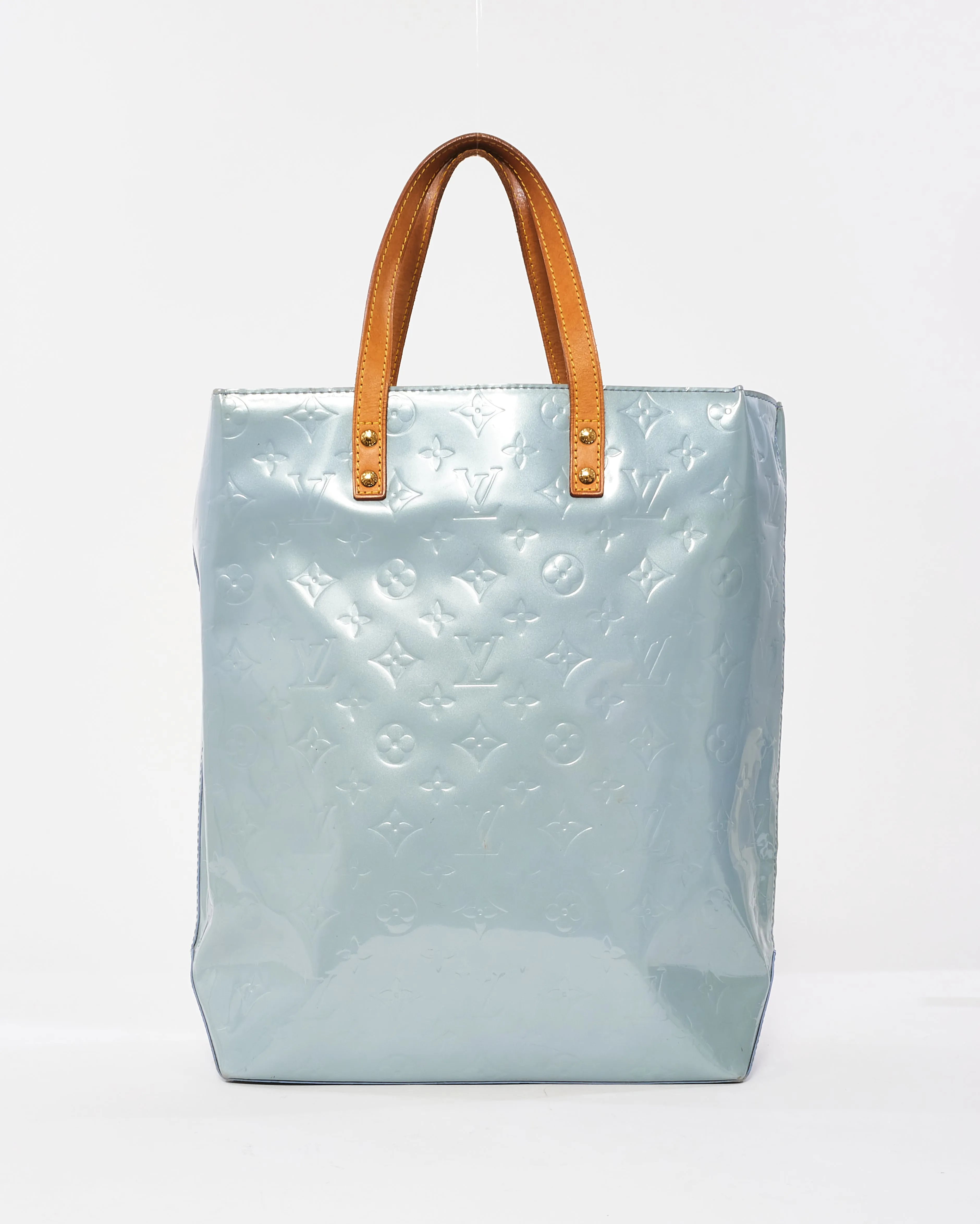 Louis Vuitton Light Blue Monogram Vernis Reade MM Bag
