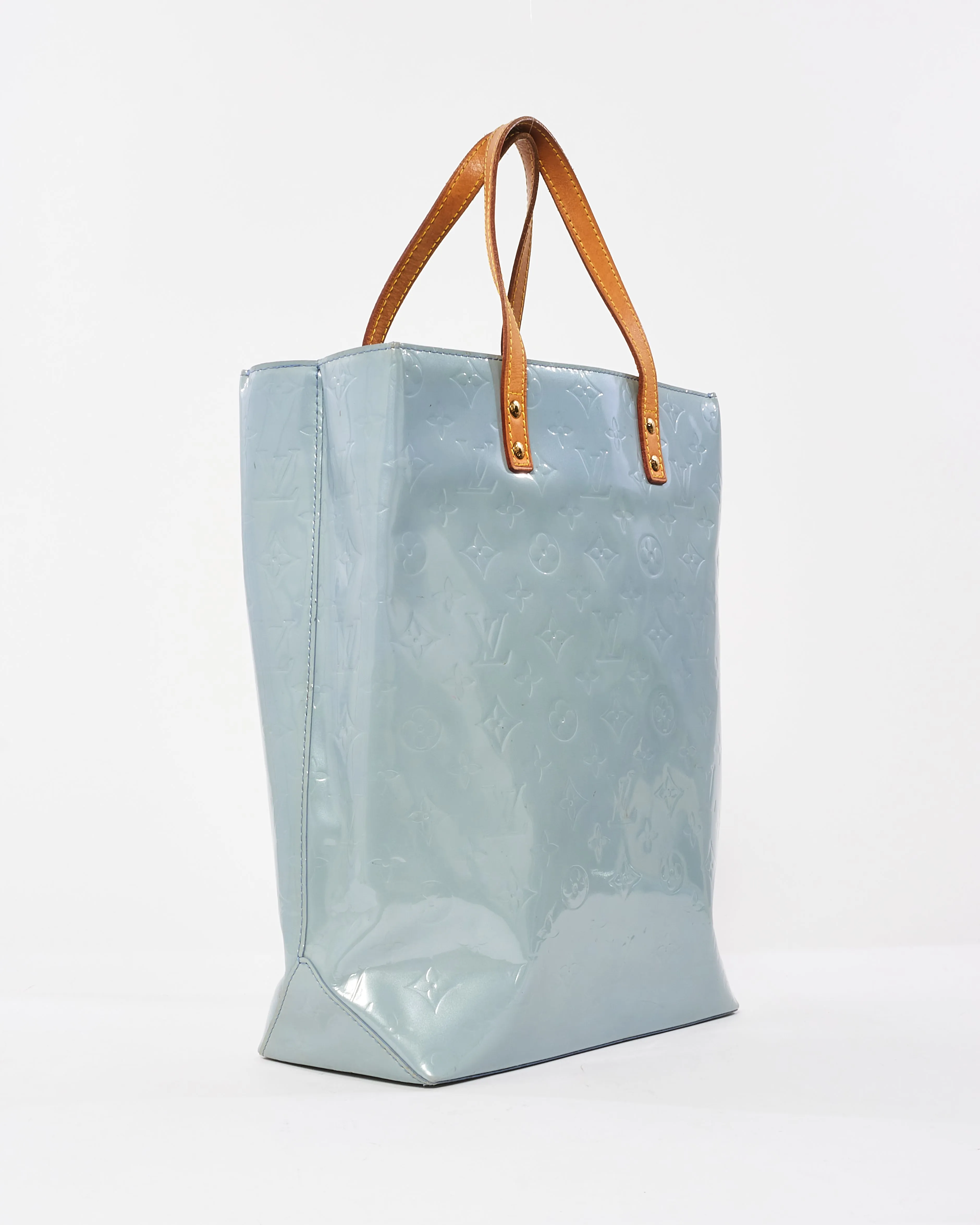 Louis Vuitton Light Blue Monogram Vernis Reade MM Bag