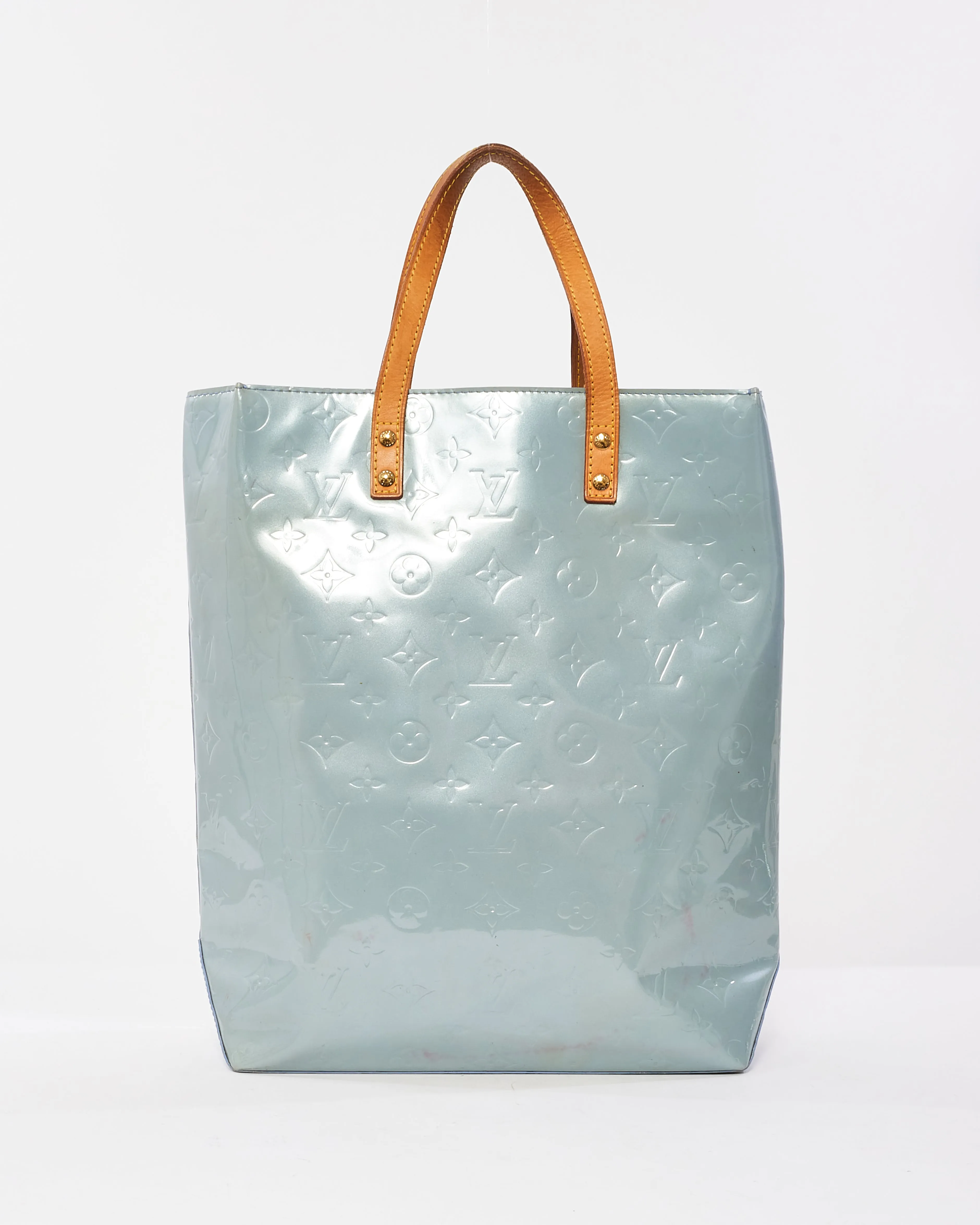 Louis Vuitton Light Blue Monogram Vernis Reade MM Bag