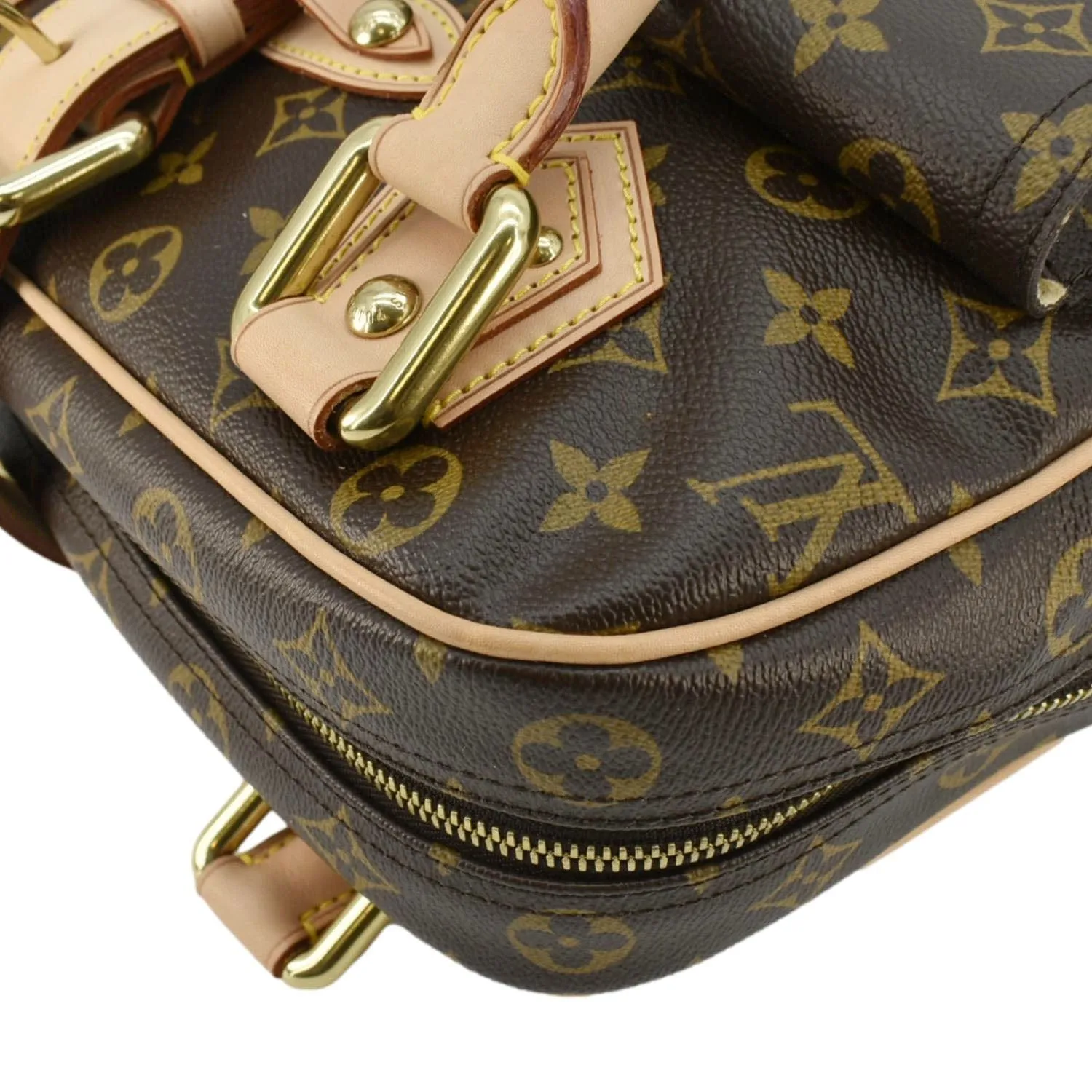 LOUIS VUITTON Manhattan GM Monogram Canvas Satchel Bag Brown
