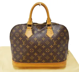 LOUIS VUITTON Monogram Canvas Brown Alma Satchel Bag