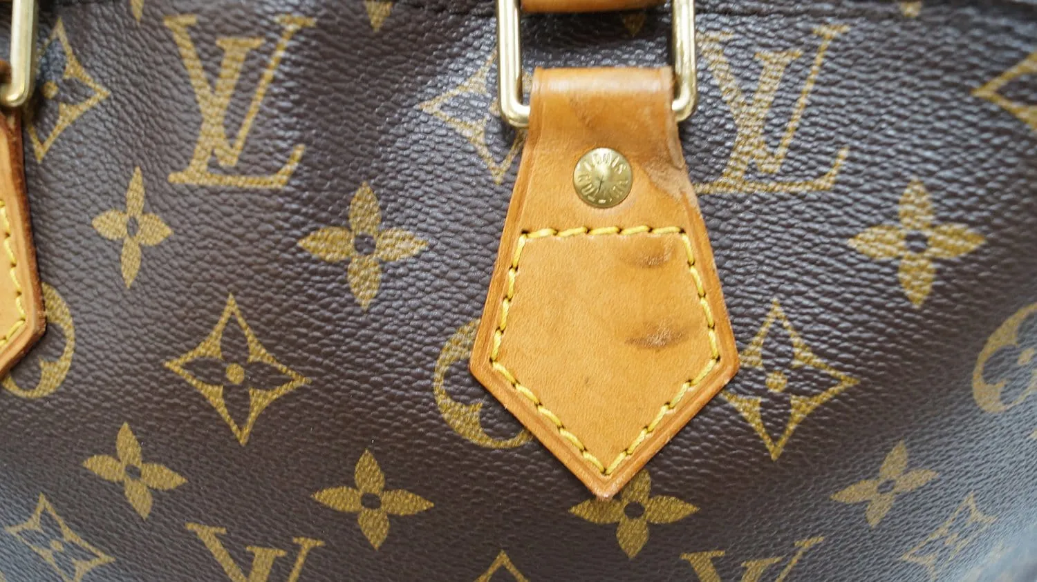 LOUIS VUITTON Monogram Canvas Brown Alma Satchel Bag