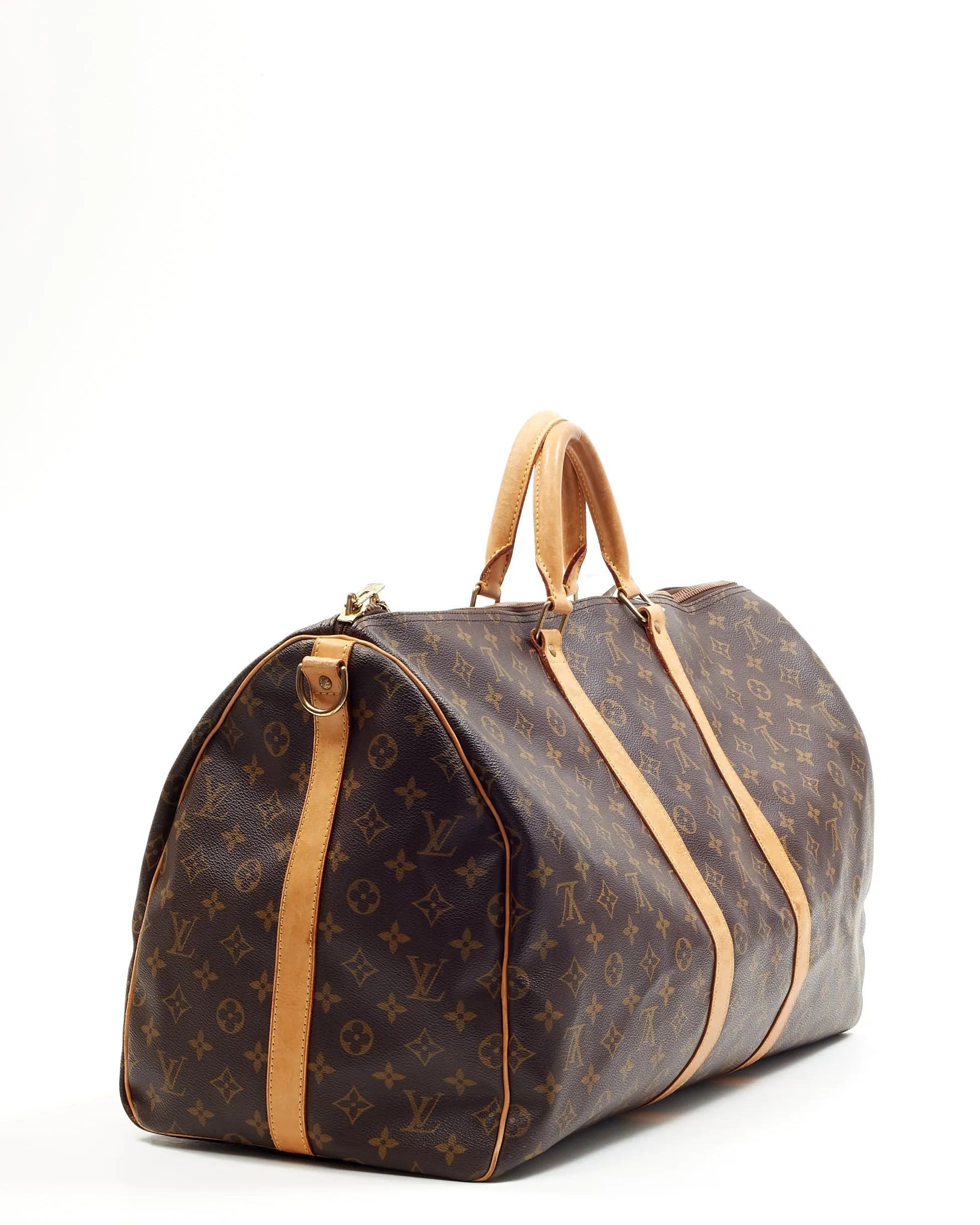 Louis Vuitton Monogram Canvas Keepall 55 Bandoulière Travel Bag