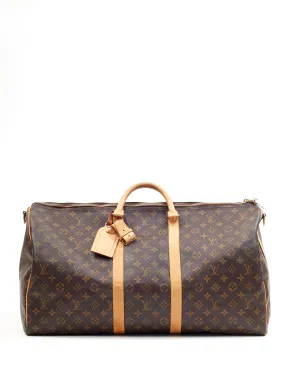Louis Vuitton Monogram Canvas Keepall 55 Bandoulière Travel Bag