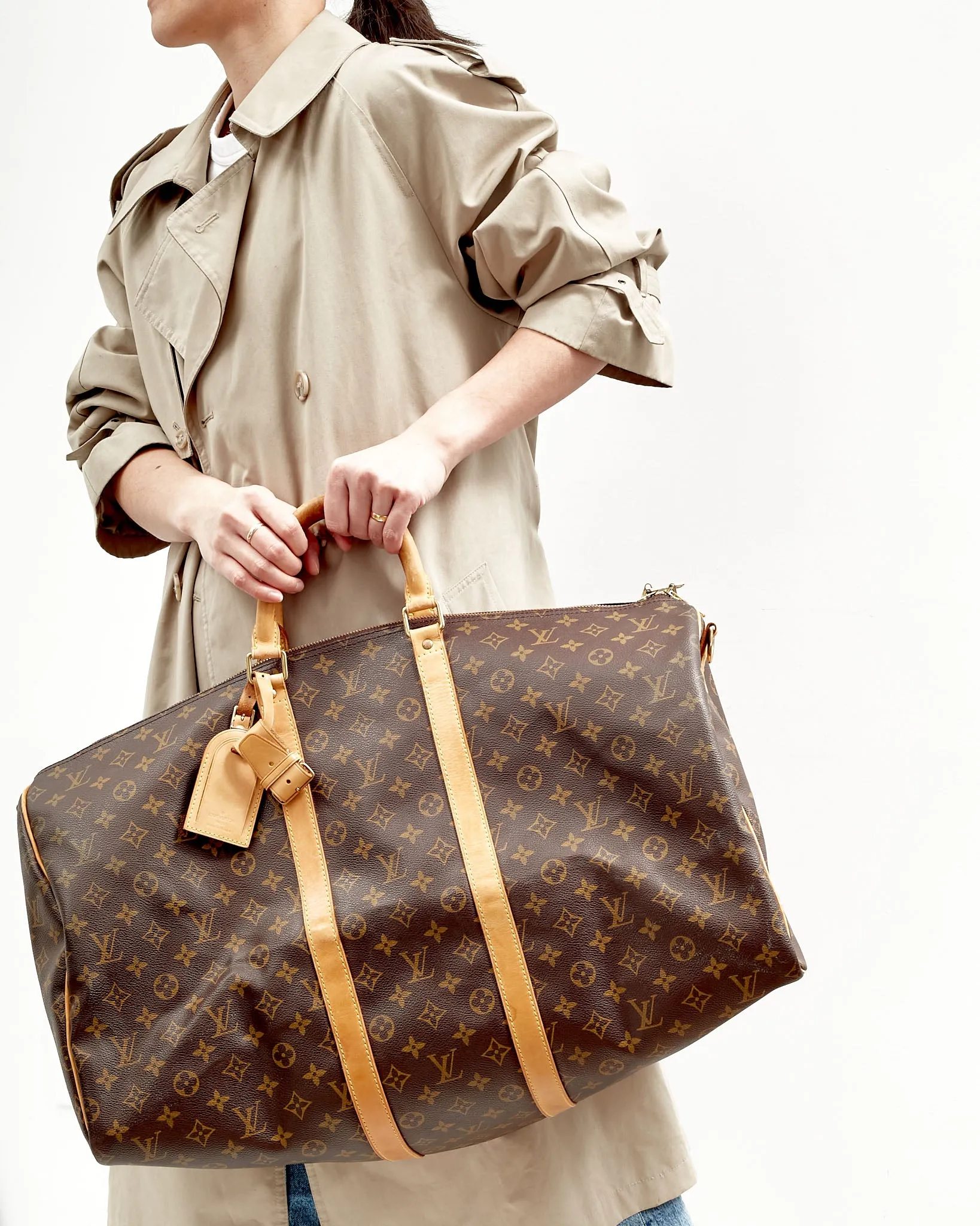 Louis Vuitton Monogram Canvas Keepall 55 Bandoulière Travel Bag