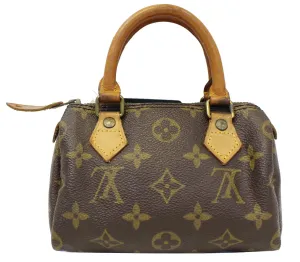 LOUIS VUITTON Monogram Canvas Mini Speedy Satchel Handbag