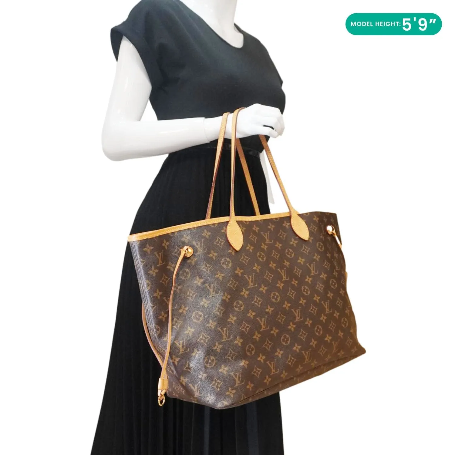 LOUIS VUITTON Neverfull GM Monogram Canvas Tote Bag Brown