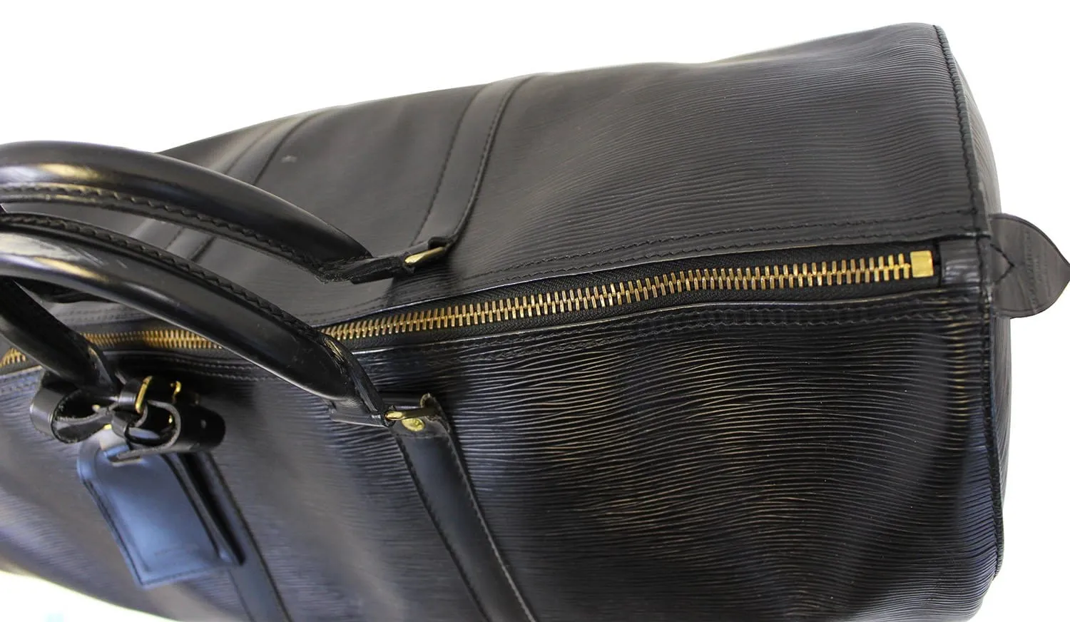 LOUIS VUITTON Pre Loved Satchel Bag Epi Leather Black Keepall 50 Boston