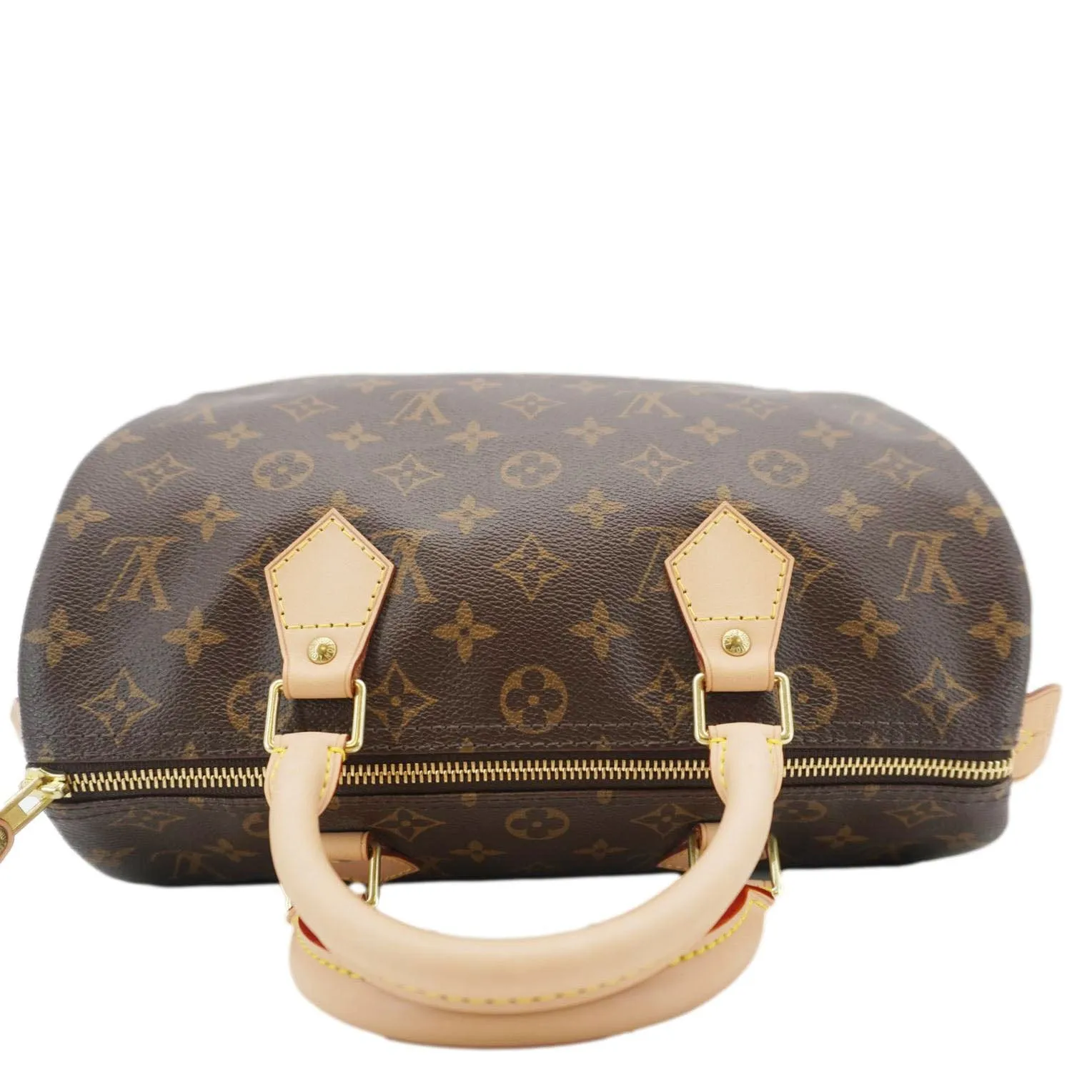 LOUIS VUITTON Speedy 30 Monogram Canvas Satchel Bag Brown