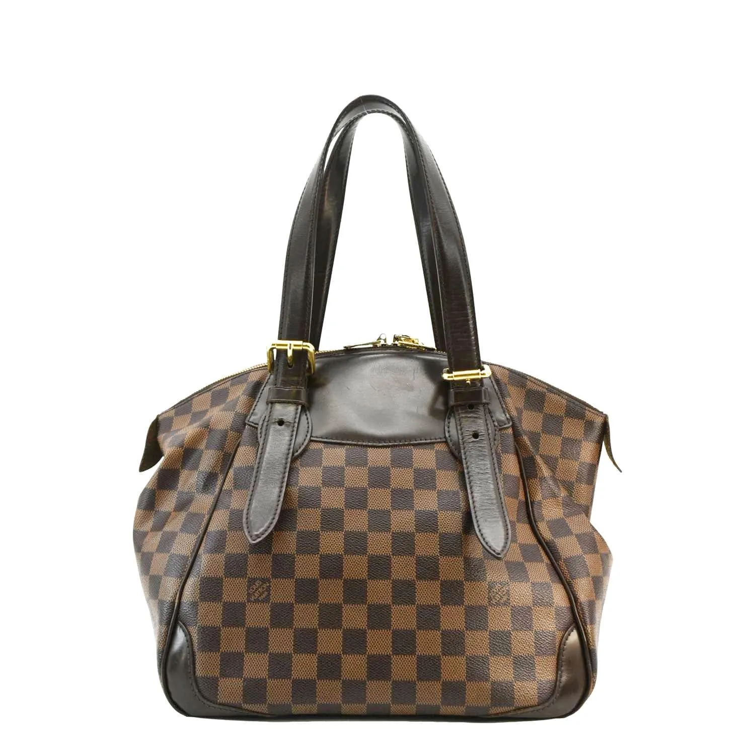 LOUIS VUITTON Verona MM Damier Ebene Shoulder Bag Brown