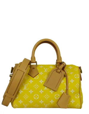 Louis Vuitton Yellow Soft Calfskin Monogram Speedy P9 Bandouliere 25