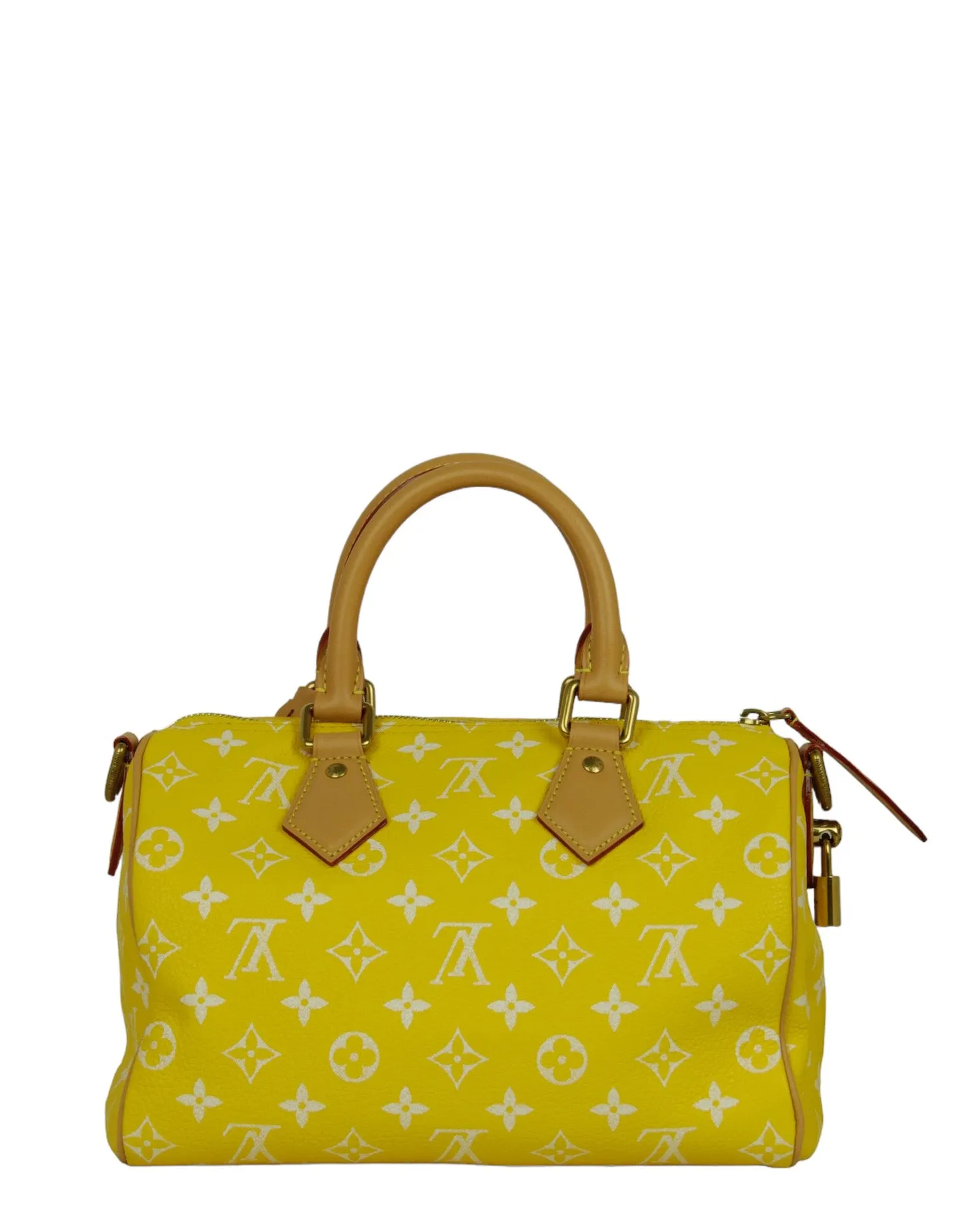 Louis Vuitton Yellow Soft Calfskin Monogram Speedy P9 Bandouliere 25