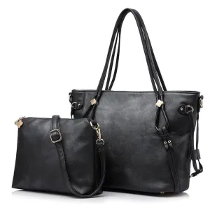 <bold>Tote & Crossbody Bag Set <br>Vegan-Leather