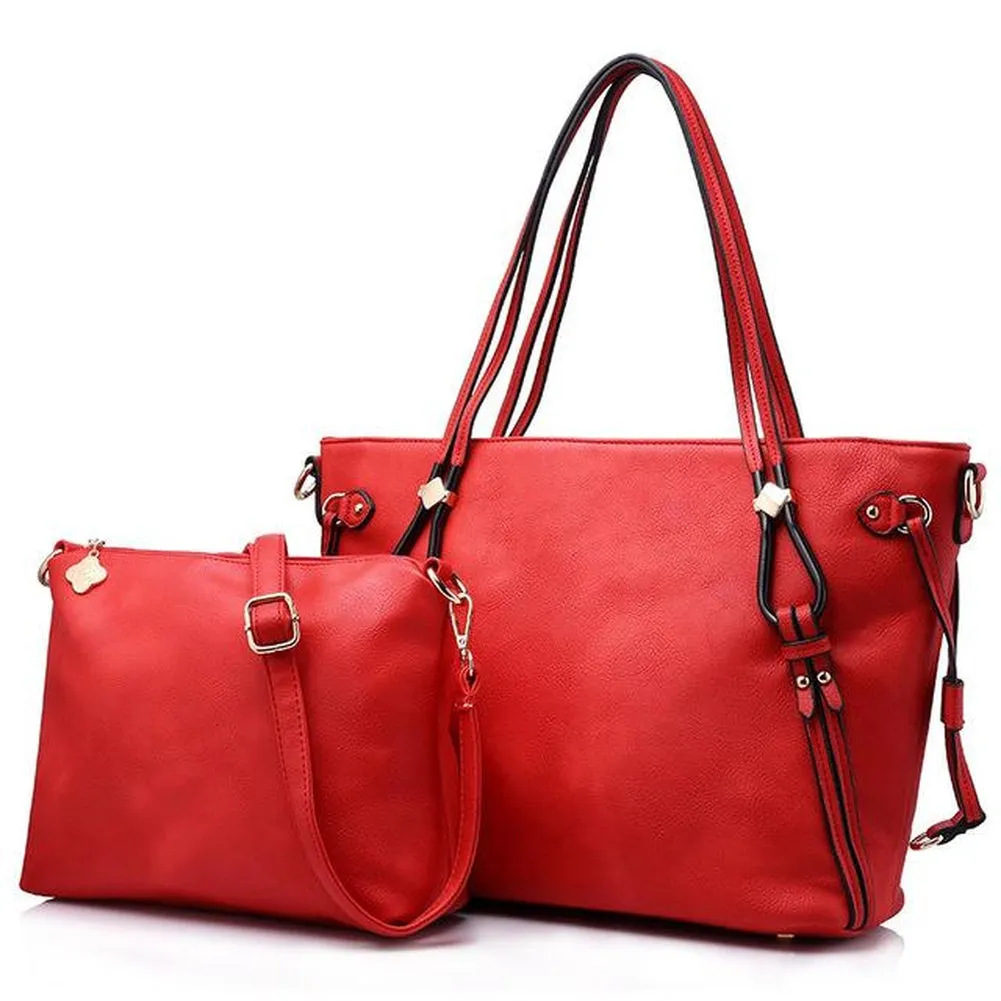 <bold>Tote & Crossbody Bag Set <br>Vegan-Leather